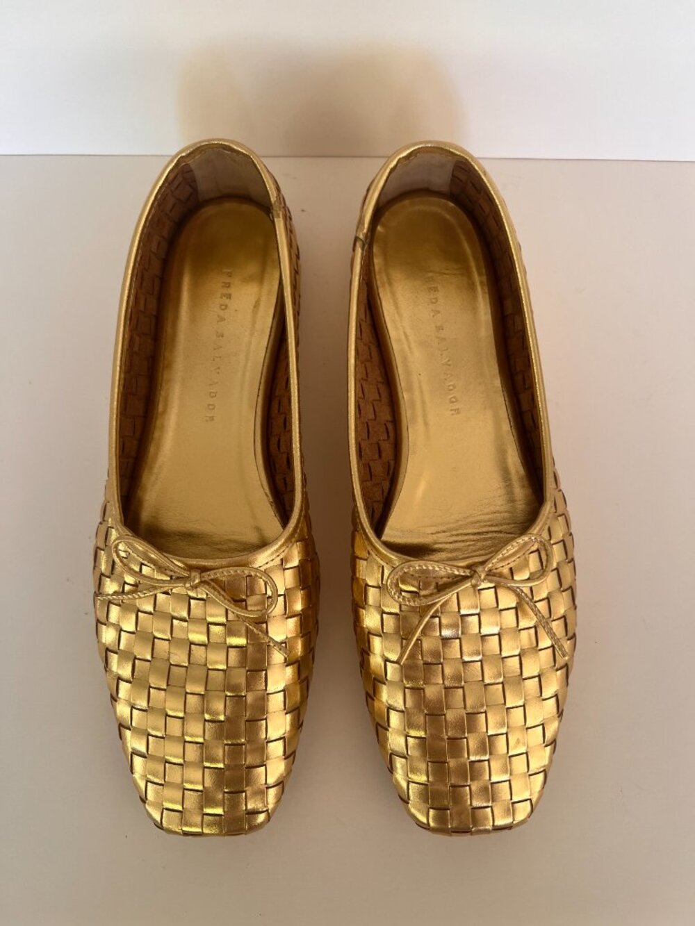 Freda Salvador Jada Square Toe Ballet Flat in Gold - Picture 4 of 10